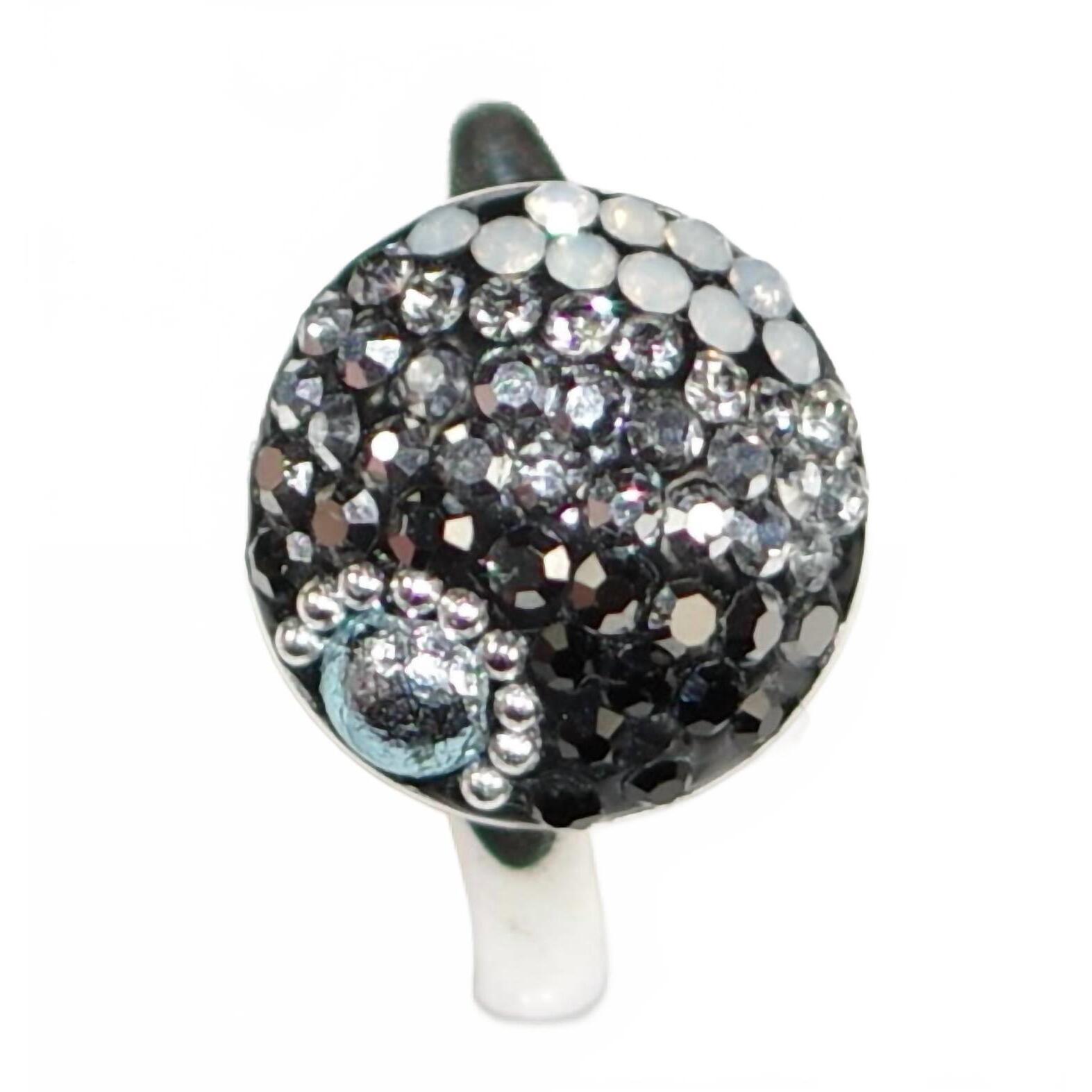 New Mosaico Women's Austrian Crystals Adjustable Ring In Silver